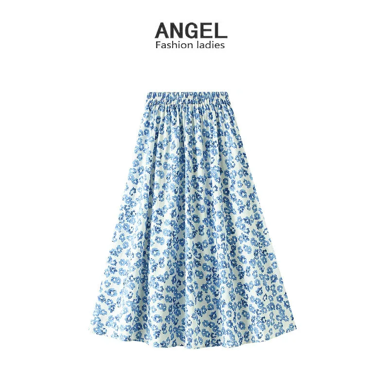 

2021 Ins/новый летний Для женщин Юбки формы А летние одноцветные юбки Для женщин Длинная юбка 8311