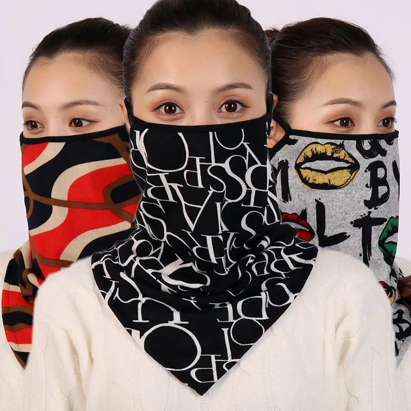

Принт Gezicht шаль для зимние Lente Masker Vrouwelijke бандана дизайнерские тёплый платок Katoen стоянки Nek Sjaals кольцо обертывания покрытия 2020