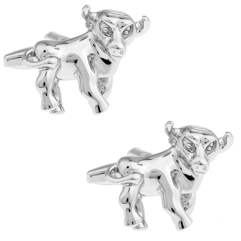 Мужские запонки в виде животных повседневные со знаками Зодиака корова