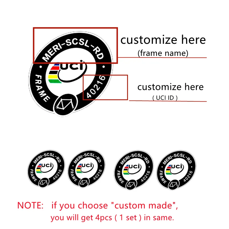certification small label sticker bicycle union certification label bicycle decals customize frame name ID warning films