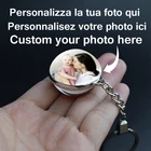 Брелок со стеклянным шариком и фотографией с логотипом на заказ, люминесцентный Брелок сделай сам, стеклянный брелок 35 мм для семейного рождественского подарка