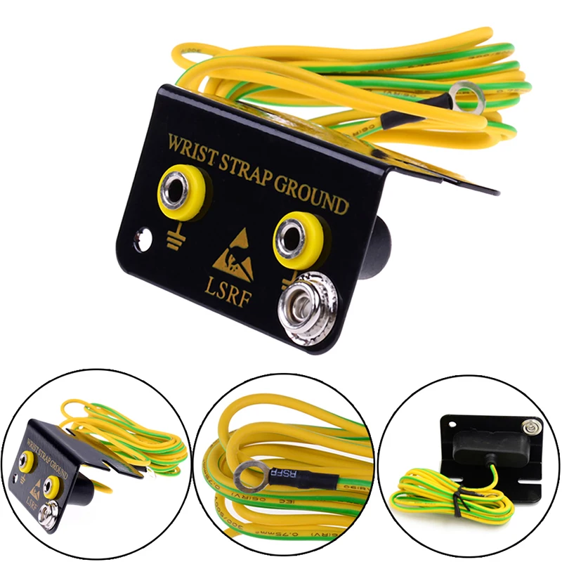 

ESD Ground Socket Dual Banana Plug For Anti Static Wrist Strap Armband L Shaped Socket