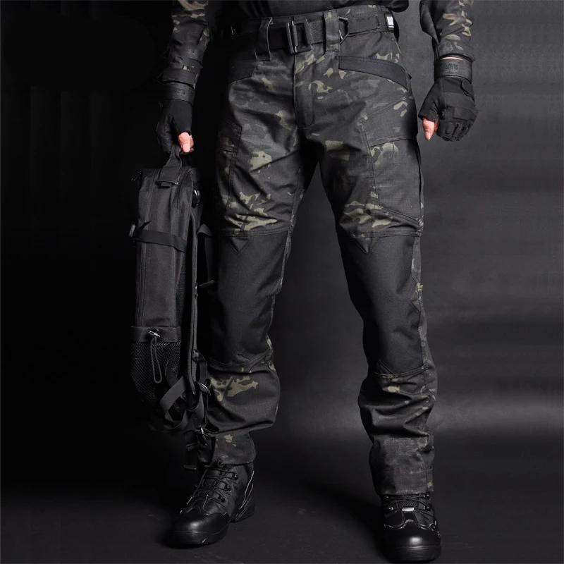 Брюки-карго мужские тактические, камуфляжные спортивные штаны, Свободные повседневные брюки, Джоггеры в стиле милитари, XXXL