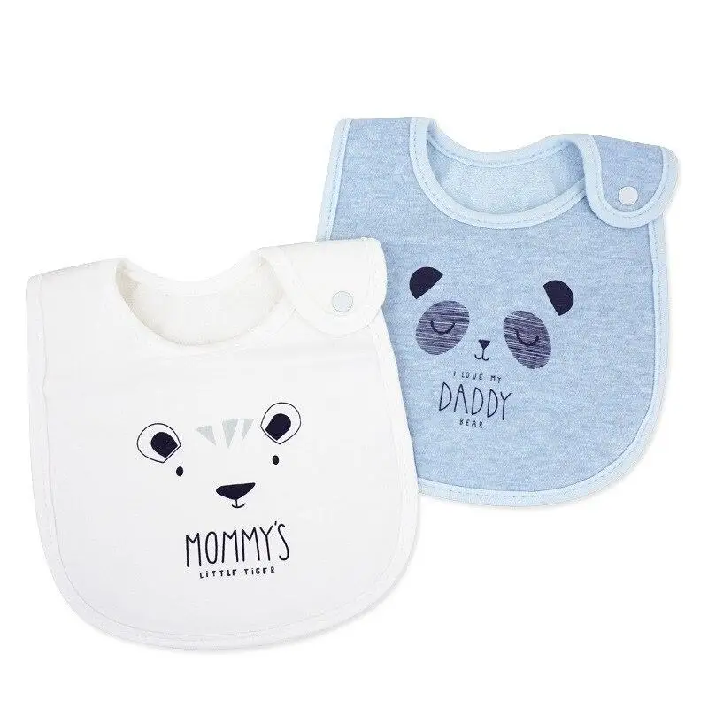 

2Pcs/lot Baby Christmas Cotton Bibs Waterproof Bib Baby Cartoon Feeding Cloth Children Baby Apron Burp Cloths Baby Stuff
