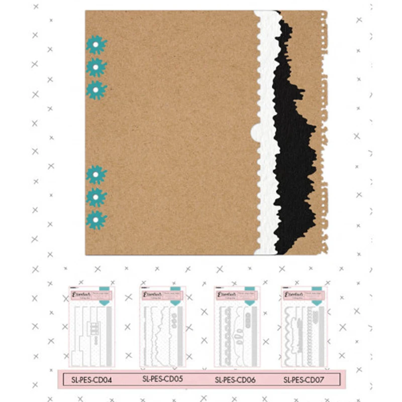 

2021 New Folder With Detachable Label Paper Decoration Metal Cutting Die Scrapbooking DIY Decoration Craft Embossing Stenci