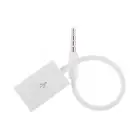 Автомобильный Кабель 3,5 мм, автомобильный аудиоразъем AUX, переходник на USB 2,0, переходник белого цвета