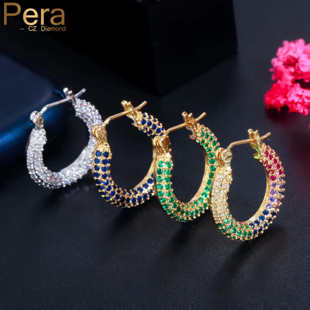 Серьги-кольца женские круглые золотистые с фианитами, E674