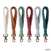 boho crochet macram%c3%a9 keychain bohemian accessory handwoven braided lanyard wristlet keyring mama made wristband set of 2pc