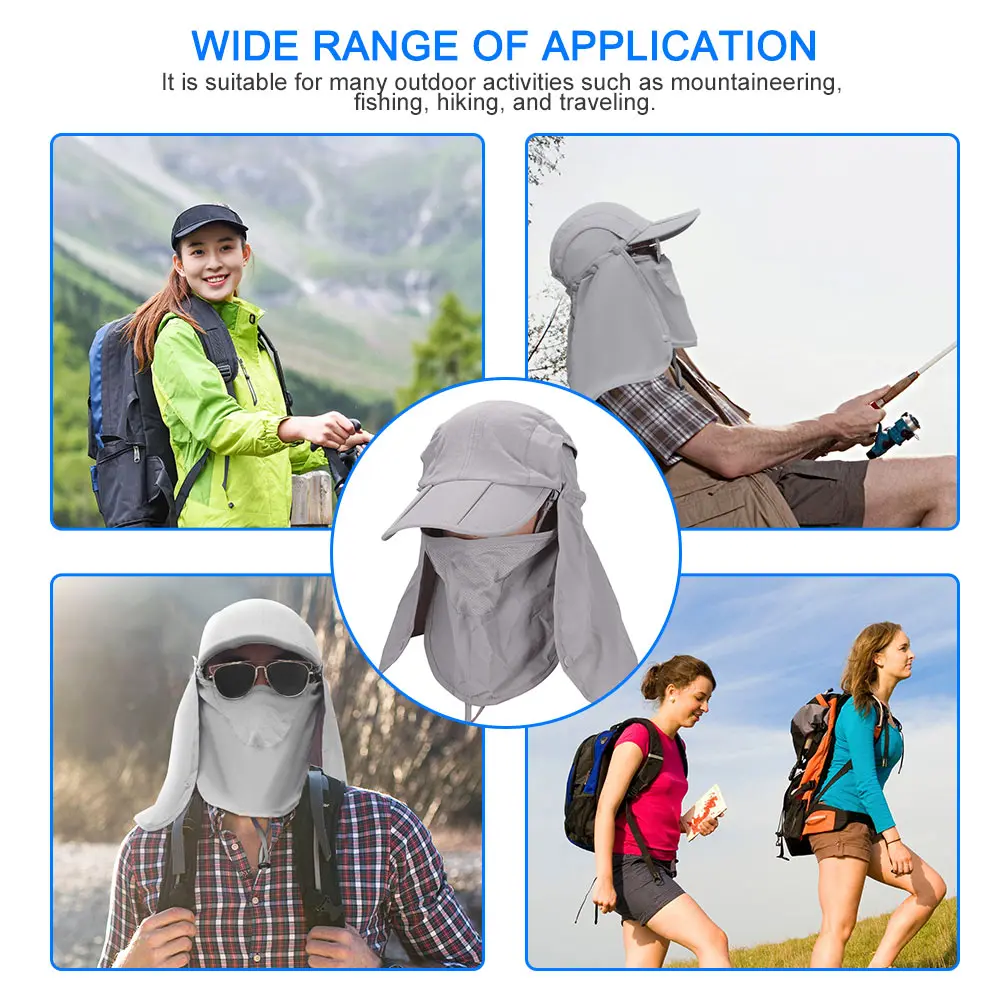 

Fishing Hat Face Cap Fisherman Fishing Cap Detachable Foldable Comfortable Cap Hiking Camping Stylish Beautiful Detachable