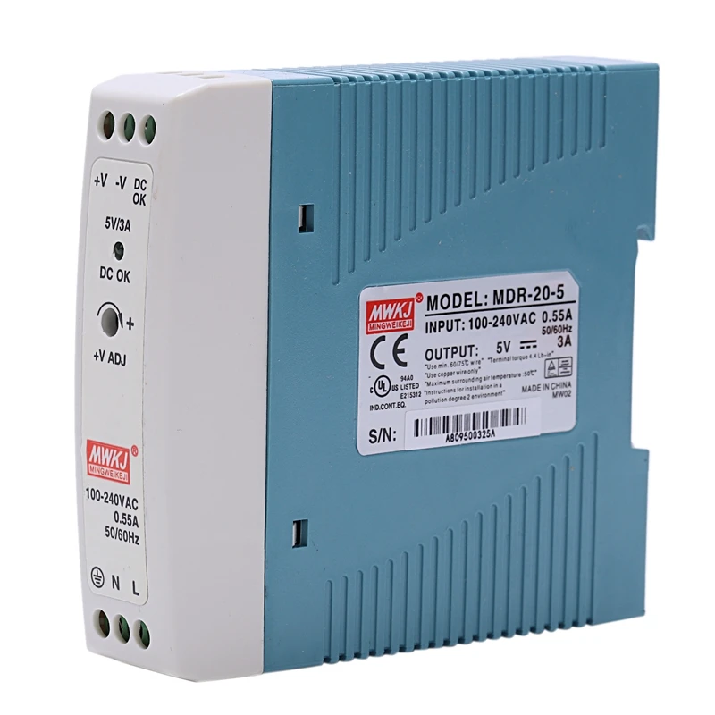 MDR-20 5V 20W источник питания на Din-рейку регулятор напряжения переменного и