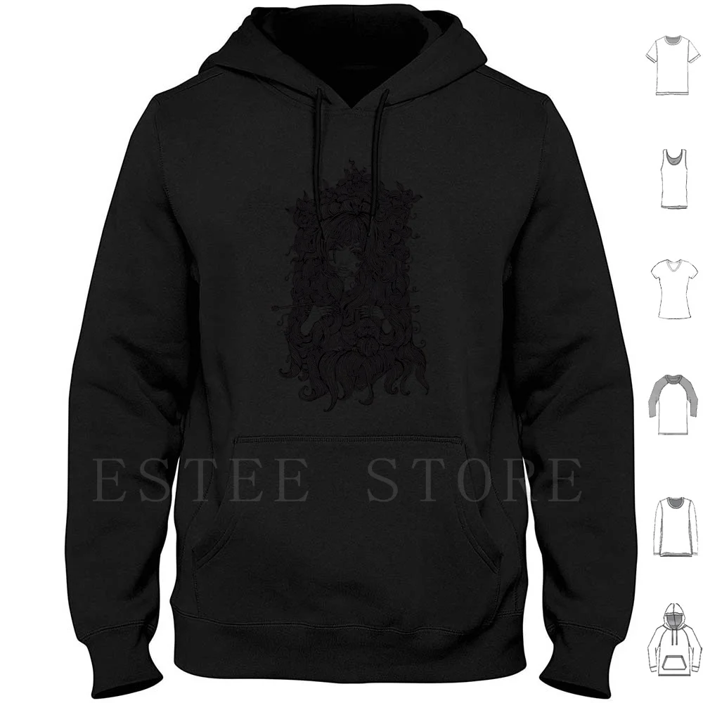 

I Get Lost Sometimes Hoodie Long Sleeve Womens Hair Cat Knitting Face Line Ink