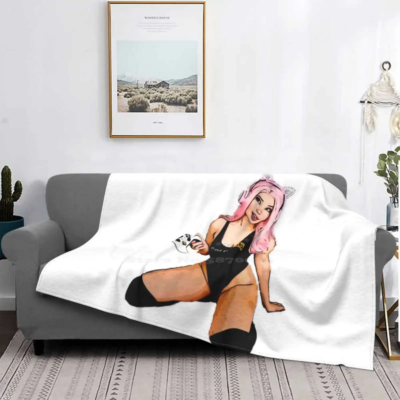 

Belle # 1 Hot Sale Printing High Qiality Flannel Blanket Sexy Celebrity Belle Delphine Thot Funny Meme Egirl Belle Delphine