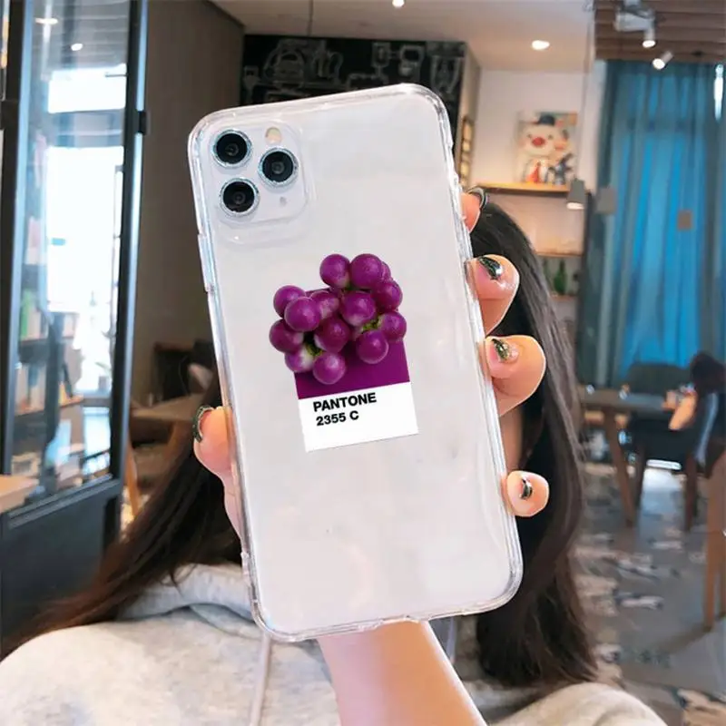 

Wave peach Fundas strawberry orange Phone Case Transparent soft For iphone 5 6 7 8 11 12 s c se plus mini x xs xr pro max