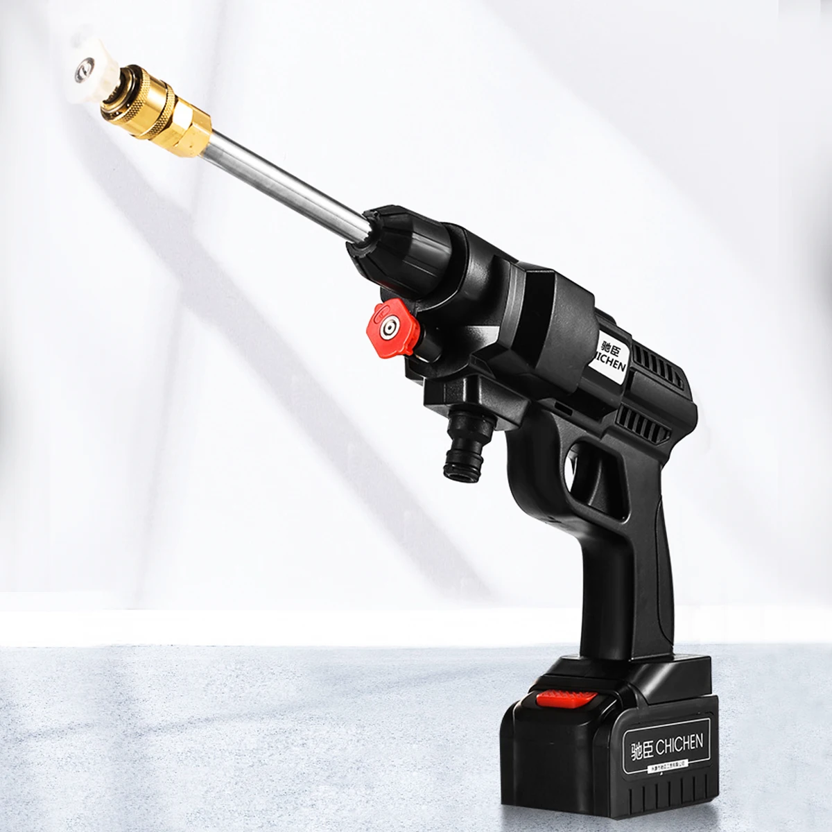 Дешево Беспроводной водяной пистолет высокого давления 15000 мАч для автомойки, портативный пеногенератор высокого давления 12 В