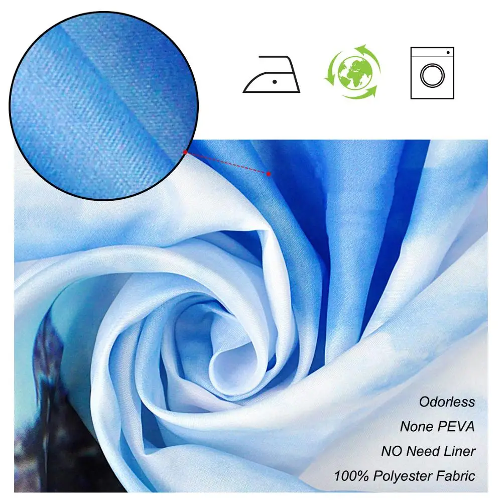 Водонепроницаемая душевая занавеска Miracille из полиэстера с принтом индийского