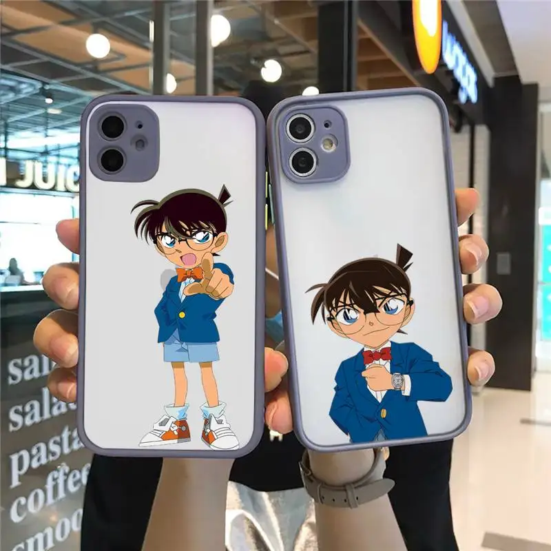 

Detective Conan cartoon Phone Case Matte Transparent for iPhone 7 8 11 12 s mini pro X XS XR MAX Plus cover funda