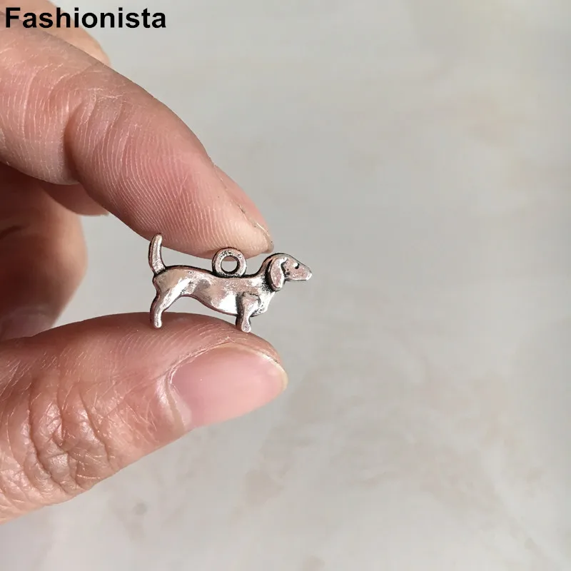 100 шт.-металл корги античное серебро-цветов и браслетыв комплекте кулон с милой