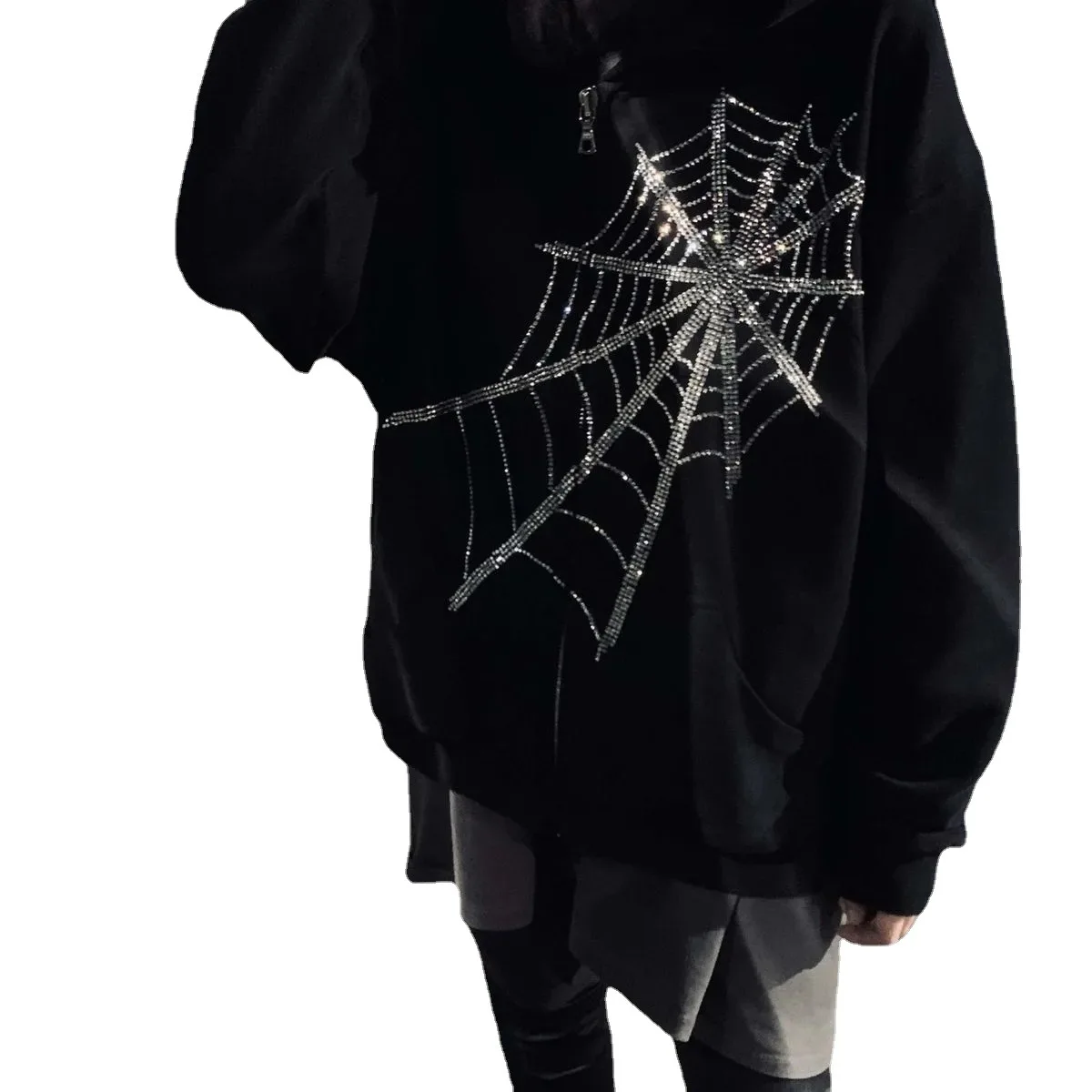 

Printed Women's Long-Sleeved Pullover Sweater Loose Zip Casual Streetwear BM Style 2021 Autumn and Winter