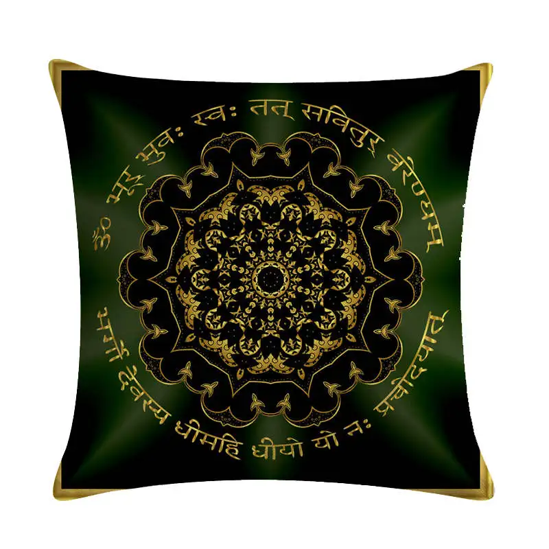 

Luxurious cotton and linen cushion cover pillow cover Datura pattern cushion cover sofa upholstery cushion cover 45x45