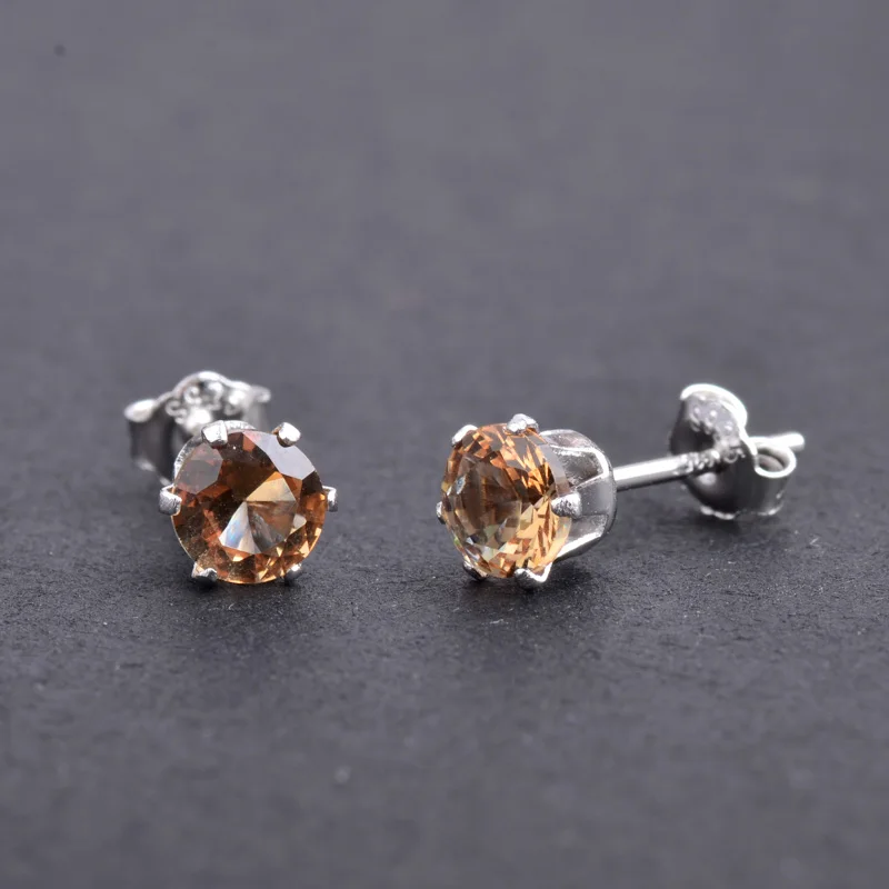 Женские маленькие серьги-гвоздики CSJ из серебра 925 пробы с зултанитом | Украшения