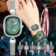Spuer – montre-bracelet en argent fin pour femmes, avec cadran en coquille de perles, de luxe, strass, Quartz, pour cadeau