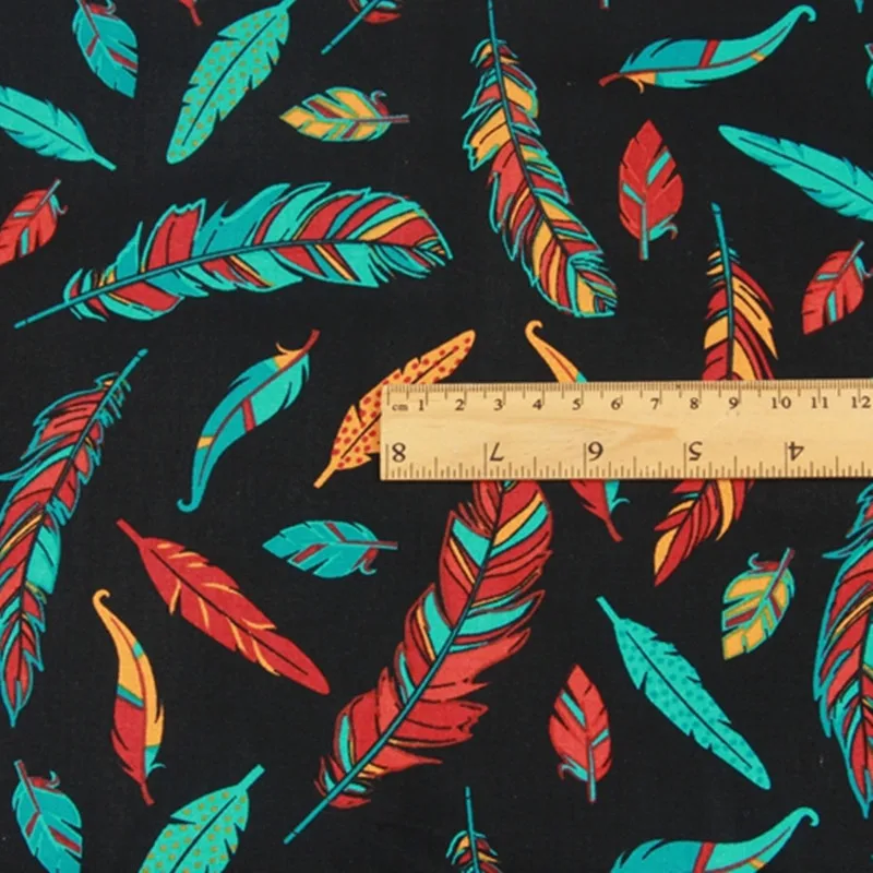 Полосатый 100% хлопок ткань с принтом в виде перьев Северной Европы одеяла ручной