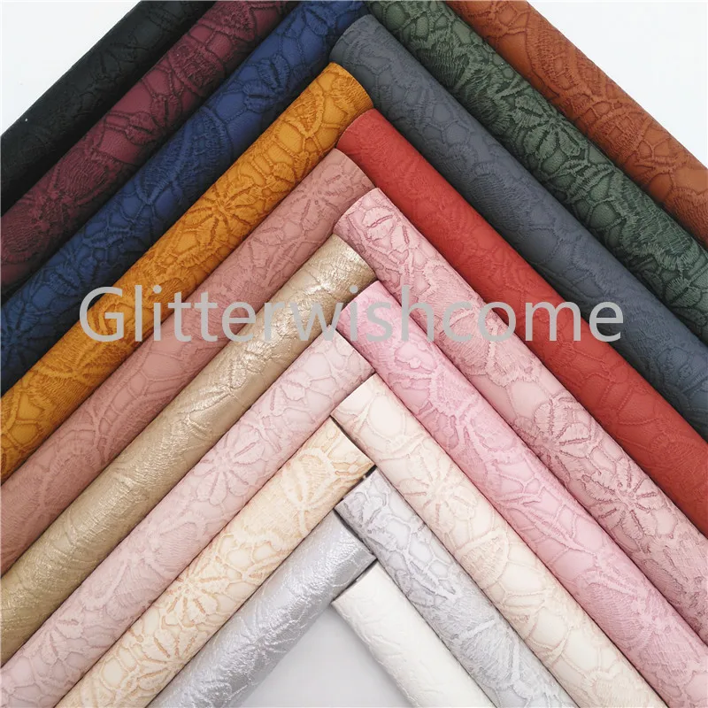 Glitterwishcome 21X29 см A4 размер винил для бантов Радужное тиснение цветы кожа ткань искусственная кожа листы для бантов, GM604A