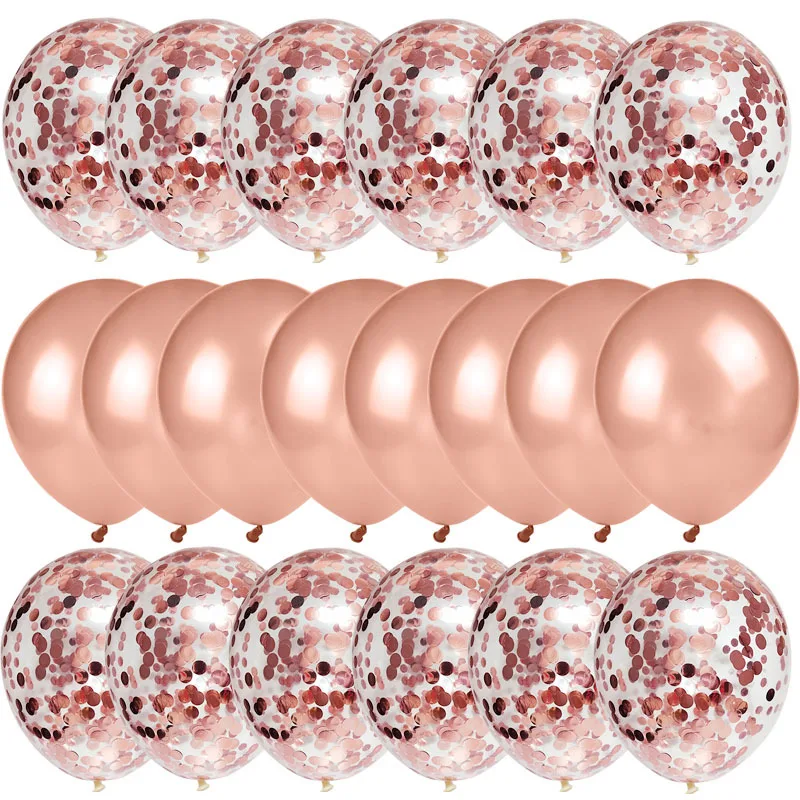 20 штук шар цвета розового золота набор конфетти латексные шары Happy День рождения