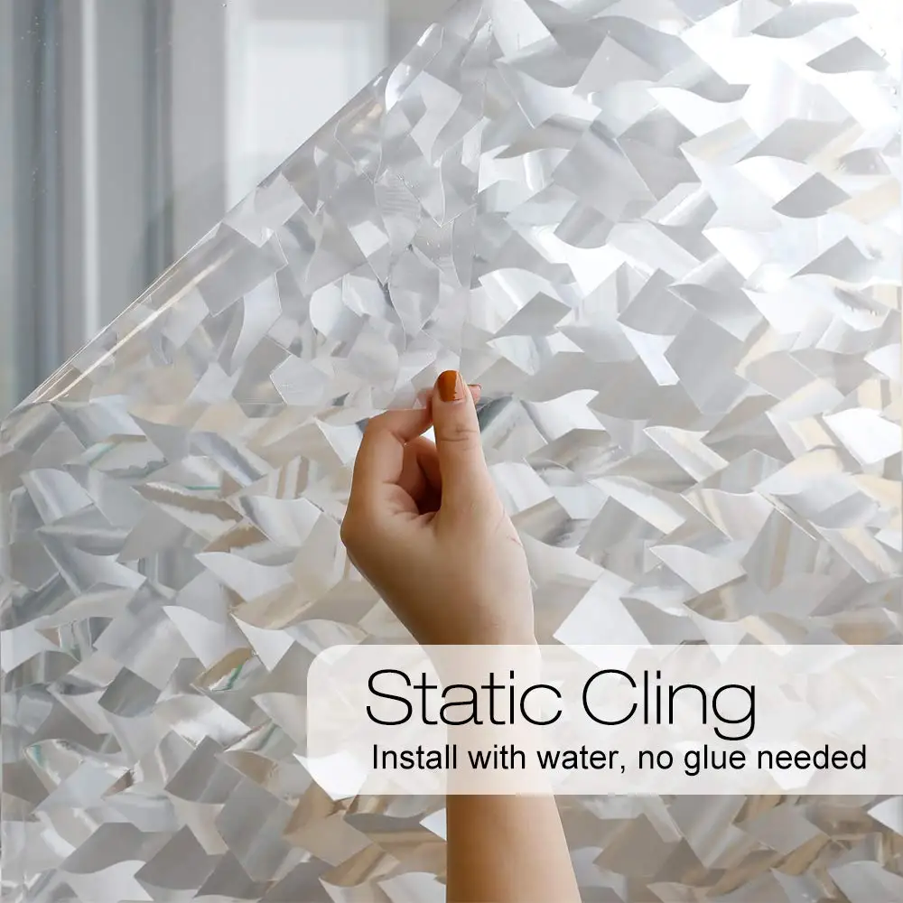 Тонированные оконные пленки 3D кристаллические Icicles наклейки без клея