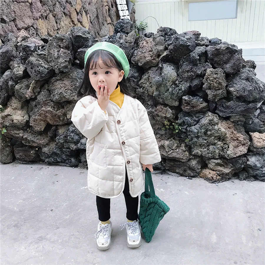 Детские куртки и пальто в Корейском стиле для девочек модная повседневная