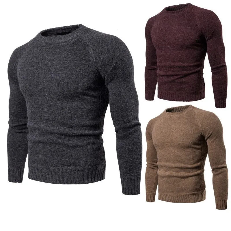 2020 New Arrival Mens Sweaters Fashion Cotton Knitted Sweater For Men Casual O-Neck Collar Long Sleeve Pullover Plus Size | Мужская