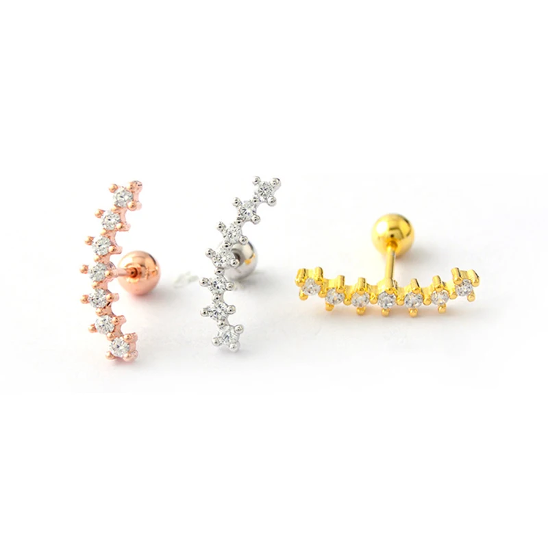 

1PC Fashion Zircon Stainless Steel Ear Studs Earring for Women Leaf Small Helix Piercing Tragus Studs Cartilage Jewelry 2022