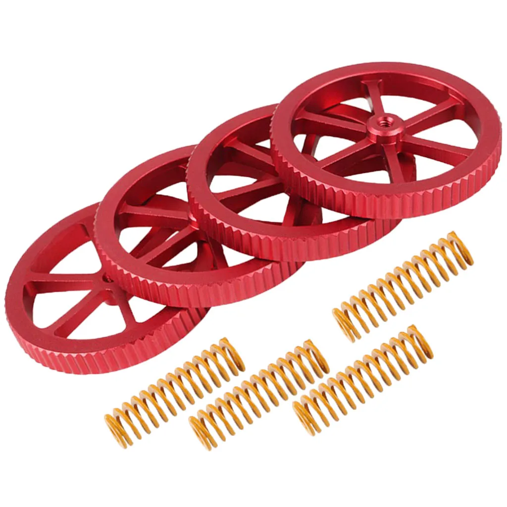 

4 Pieces Red 3D Printer Hand Twist Leveling Nut + Die Springs for Ender CR-X