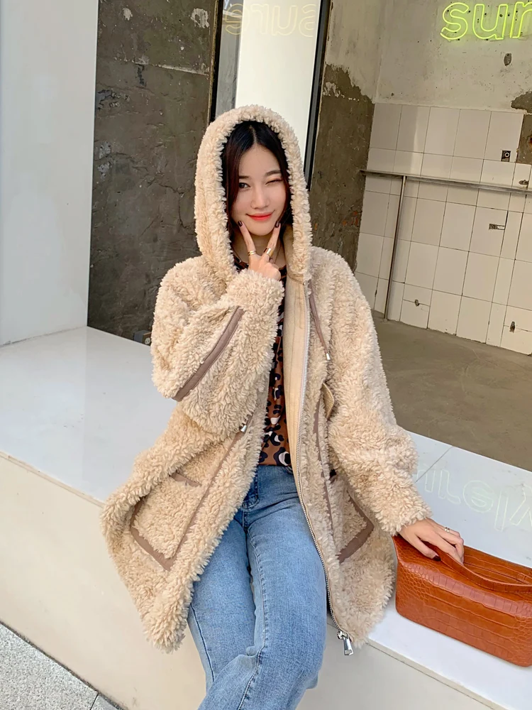 Пальто с натуральным мехом 100% шерстяная куртка осеннее зимнее пальто женская