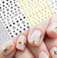 black white gold silver stars series 3d back glue nail decal nail sticker nail decoration nail art nail tool nail ornament hl36