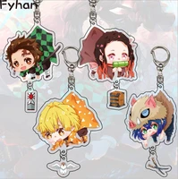anime acrylic keychains demon slayer car man key chain for women accessories cute bag pendant key ring gifts%ef%bc%88customizable%ef%bc%89