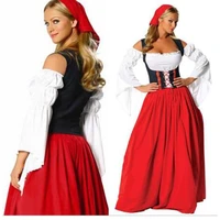 plus size women germany oktoberfest costume traditional bavarian beer dirndl outfit wench beer maid fantasia fancy dress 6xl