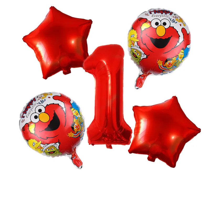 5 шт./компл. шары Улица Сезам с мультяшными цифрами украшения для дня рождения