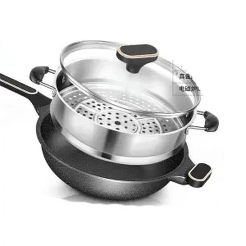 

Maifan Stone Non-stick Wok Wok Household Wok Pan Frying Wok No Oily Smoke Pan Gas Stove Induction Cooker General Non Stick Wok