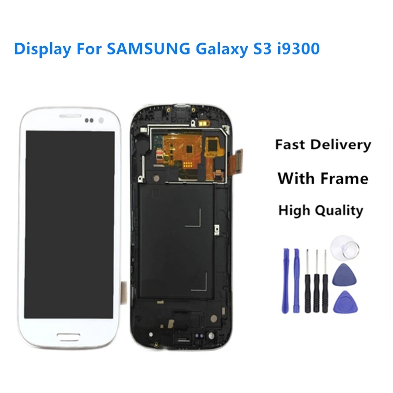 Запасные части для SAMSUNG Galaxy S3 ЖК экран с заменой рамы дисплей i9301 i9308i i9301i +