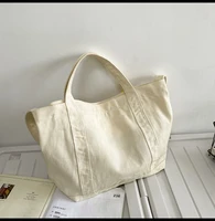 canvas tote bag women designer handbag 2021 girl shopper purse fashion casual large capacity solid color schoolbag crossbody bag