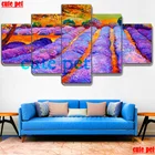 5d алмазная живопись с лавандой, морем цветов, алмазная вышивка, сделай сам, мозаика, вышивка крестиком, картина маслом стразы, декоративный пазл, 5 шт.