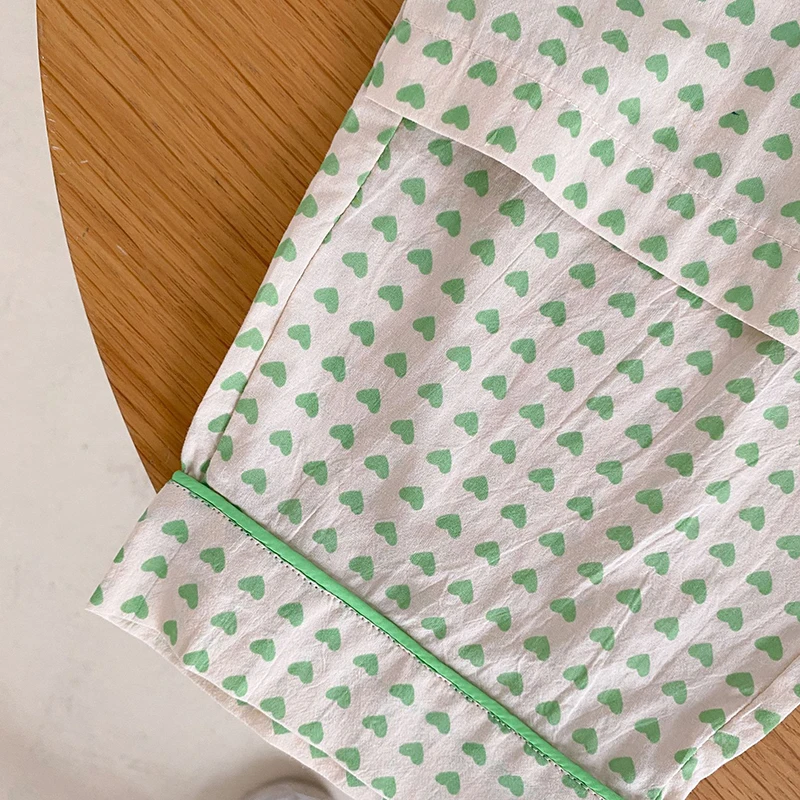 

2021 Summer New Kids Pajamas Korean Print Suit for Boys and Girls Casual Cotton Sleepwear Kids Pajamas