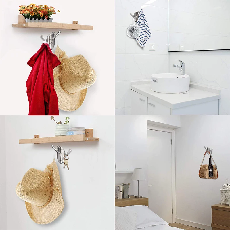 

ROVADE Swivel Hooks Foldable Towel Hooks with Multi Three Rotating Arms Swing Arm Triple Robe Hook Hanger, Wall Mounted