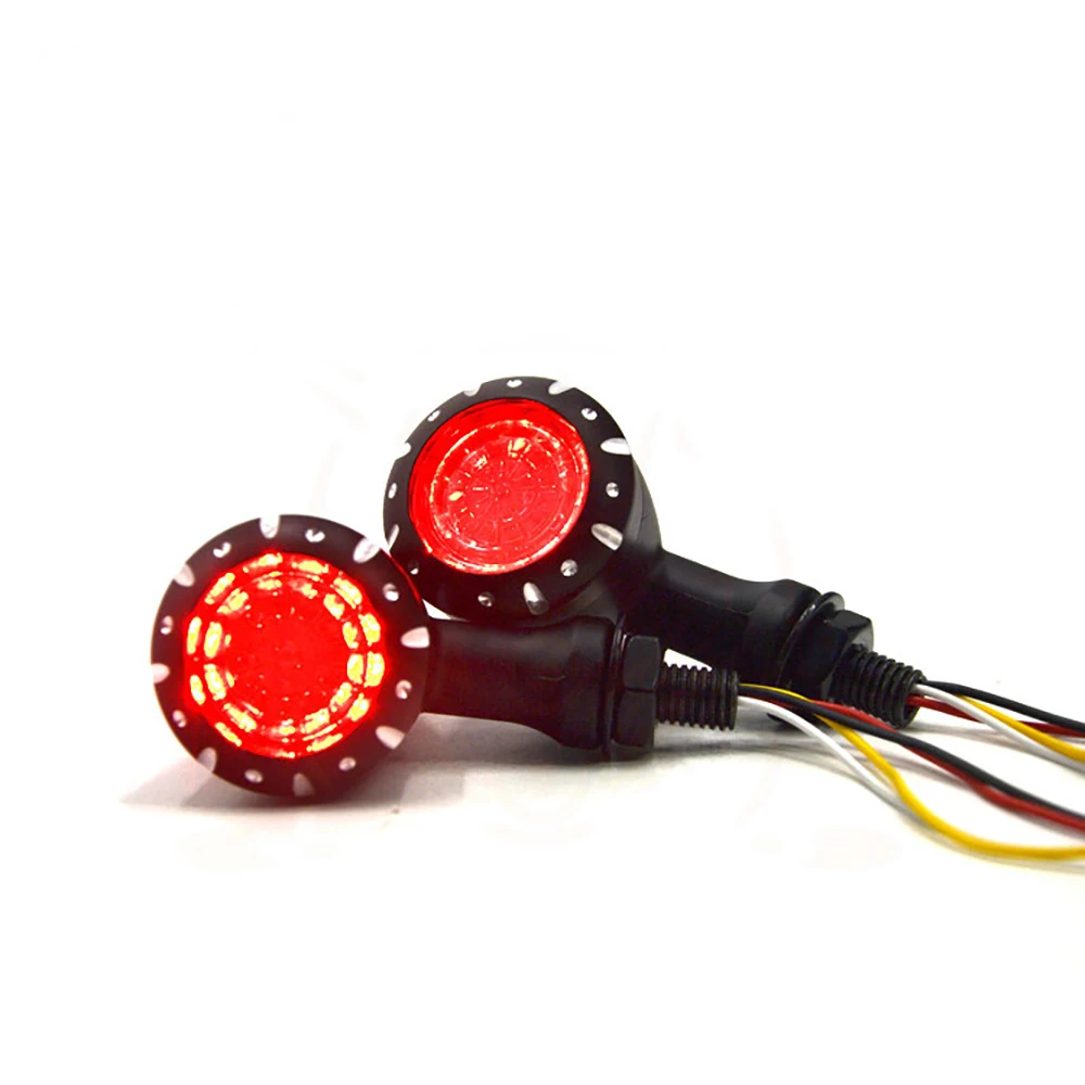 

Motorcycle 10mm Black Led Brake Light Turn Signal Flashing for Harley Cruiser Chopper Indicator Light Accessory