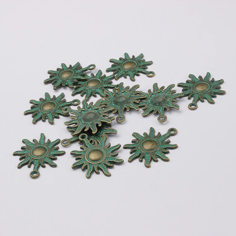 20 шт. ярь-Медянка патина подвеска в виде подсолнуха для рукоделия ожерелье