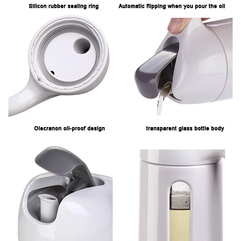 

Oil Dispenser Glass Olive Oil Bottle Pot Leakproof Sauce Vinegar Bottle Gravy Boat Oil Pourer Bottle for Cooking Honey Dispenser
