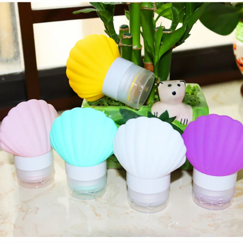 

Силиконовые резиновые дорожная бутылка форма морской раковины порожних контейнеров трубки Портативный, косметичка для путешествий, инстр...