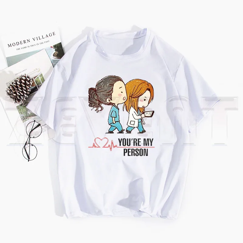 Футболка с рисунком Гриса анатомии вы моя человек Ullzang весенние топы футболки для