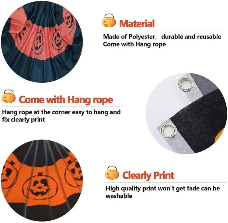 Веерообразный флаг для Хэллоуина 45*90 см подвесной украшение забора на Хэллоуин